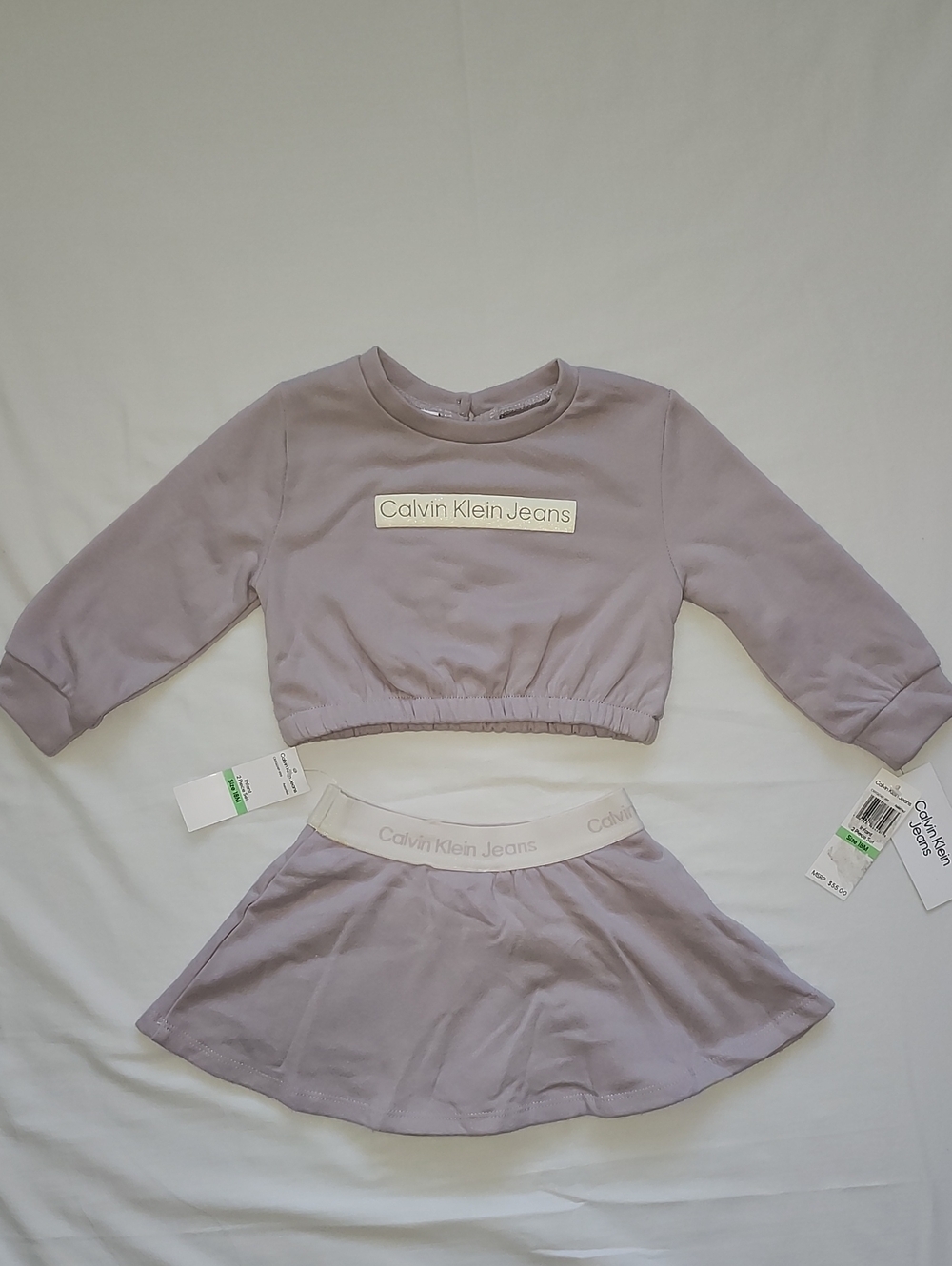 NWT Calvin Klein Kids Girl Sweatshirt & Skort Set Size 18M